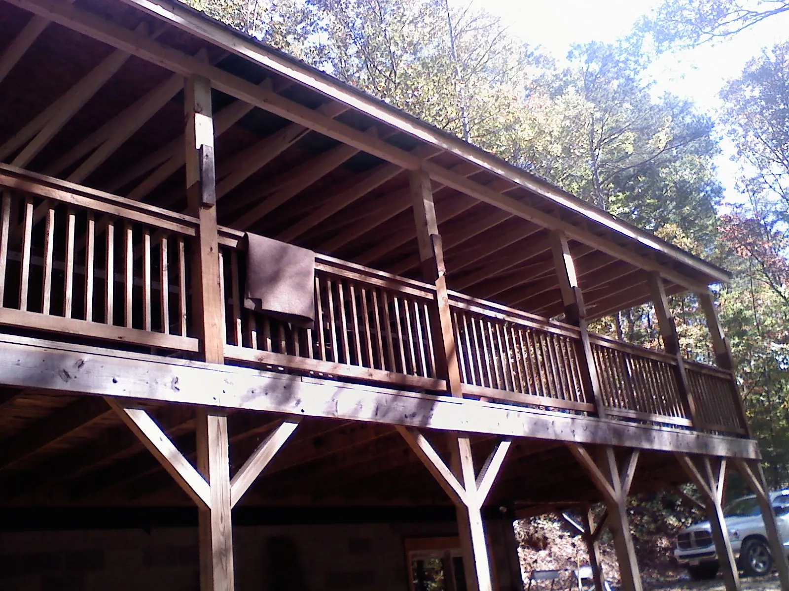Timber framing under a new elevated porch and deck — Roof Leak Repair in Shelton by Roofing Brothers